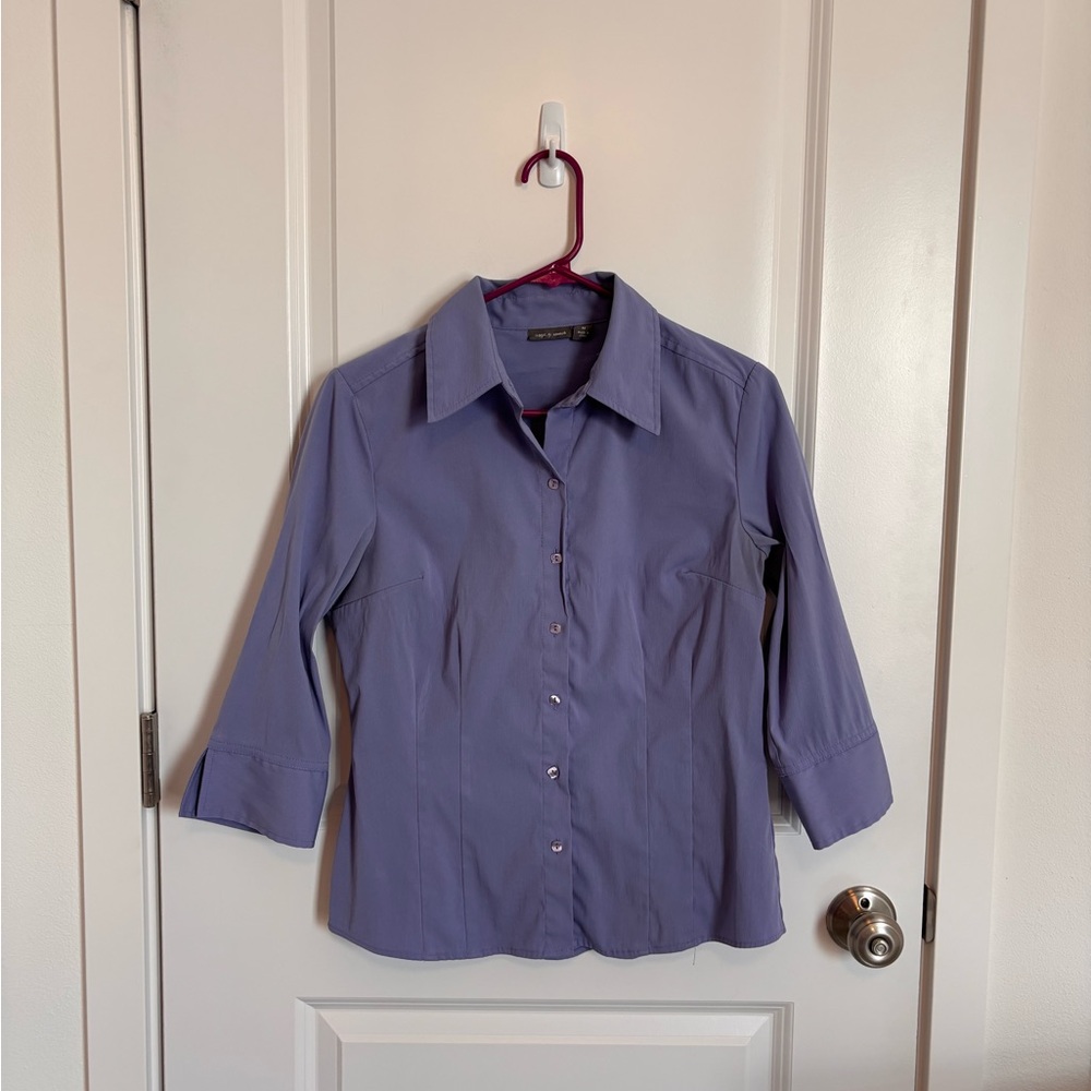 Apt 9 Vintage Purple Button Up Work Shirt